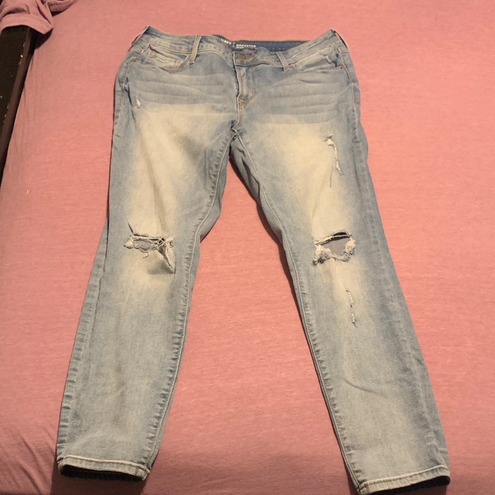 Old Navy Light Blue Distressed Rockstar Skinny Jeans
